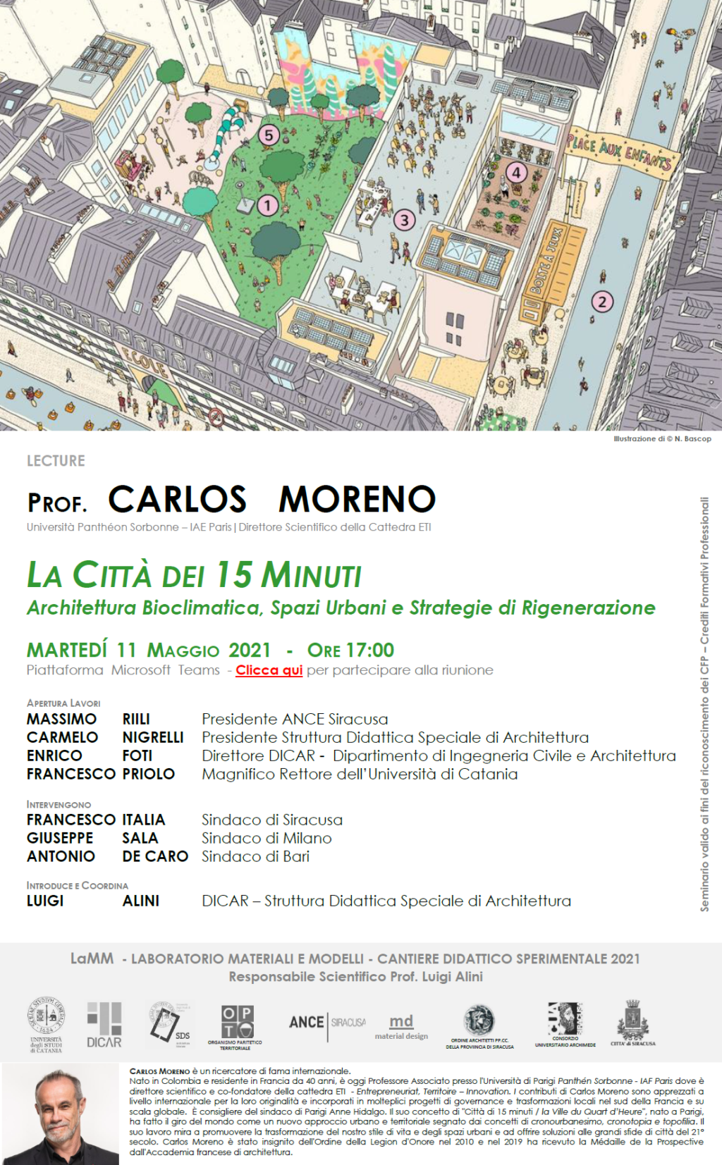 SAVE THE DATE Carlos Moreno. La Città dei 15 Minuti. Architettura, Spazi Urbani e Strategie di SAVE THE DATE Carlos Moreno. La Città dei 15 Minuti. Architettura, Spazi Urbani e Strategie di